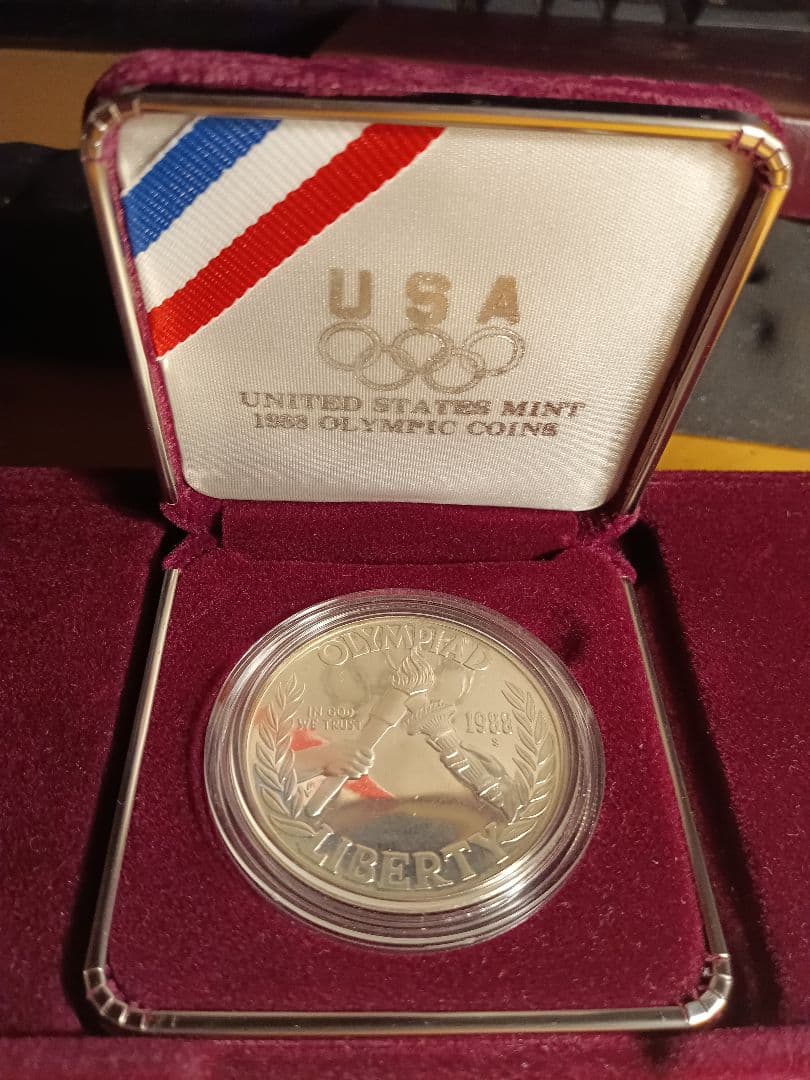1988年 アメリカ オリンピック 記念 銀貨 $1 プルーフ（銀0.900）