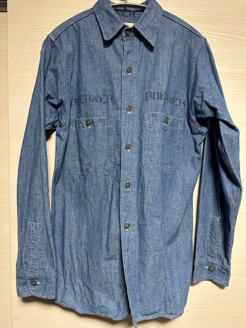 WAREHOUSEウエアハウス シャンブレー シャツ プリント ダックディガー