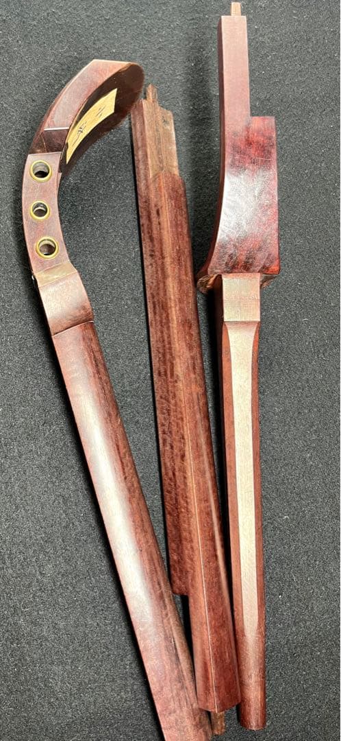 津軽三味線 三線・本紫檀・棹のみ 紅木紫檀製 純銀 天然素材 弦楽器