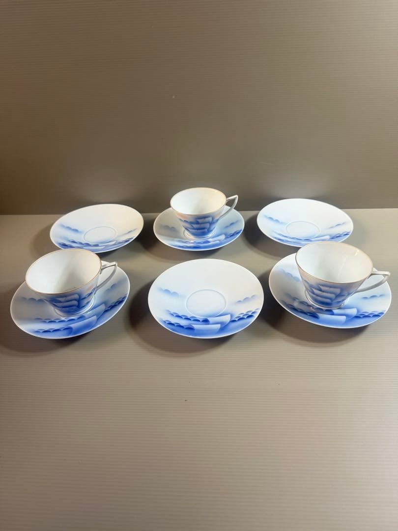 1539 深川製磁　カップ3&ソーサー6  時代物