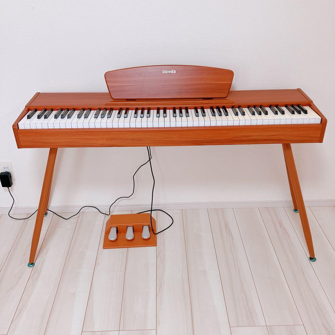Donner DDP-80 電子ピアノ 木製 88鍵 動作良好 DDP-80 木目調88鍵重錘アップライト電子ピアノ家庭用 Donner