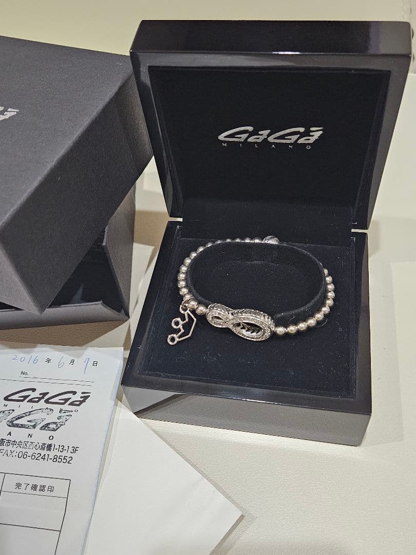 美品　GaGa MILANO ブレスレット　ガガミラノ　ナンバー８　ホワイト