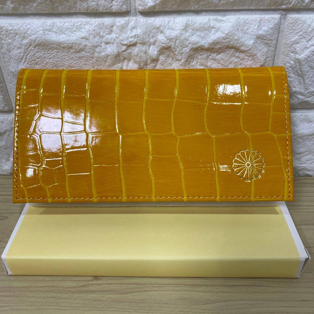 新品・未使用】皇居限定 牛革 長財布 クロコ 型押し イエロー - メルカリ