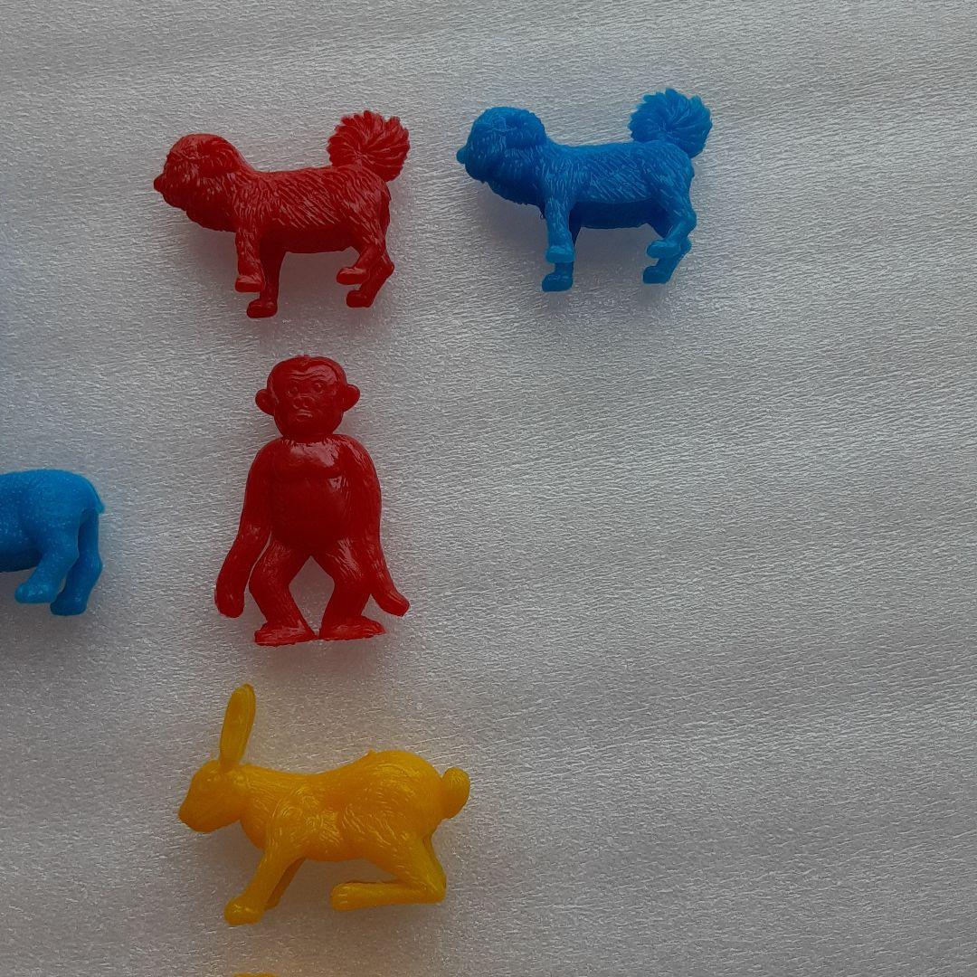 食玩 コリス フエラムネ おまけ おもちゃばこ 豆動物 赤・黄・青 19点