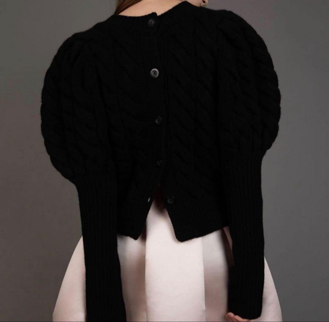新品完売 Heve Bubbly 2way Cable Cardigan 黒