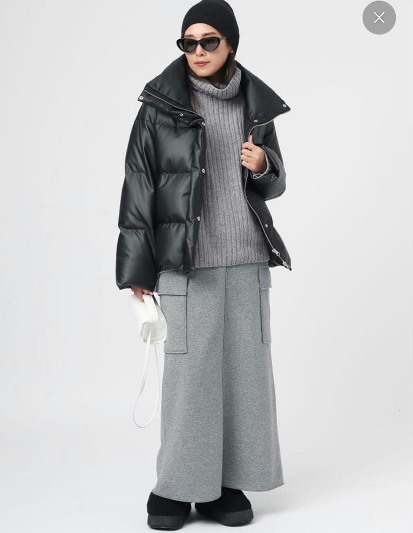 AP STUDIO ウォームスウェットカーゴスカートグレー