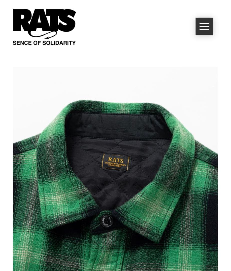 RATS WOOL CHECK SHIRT JKT木村拓哉着用(キムタク) - メルカリ