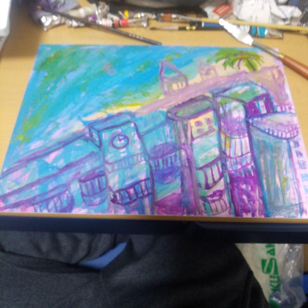 絵画　作品名　「毒と青と春」