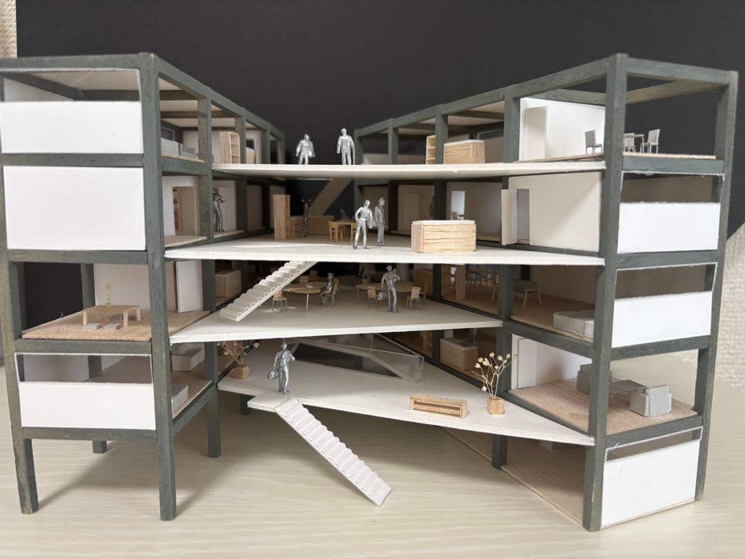 建築模型　集合住宅　1/100