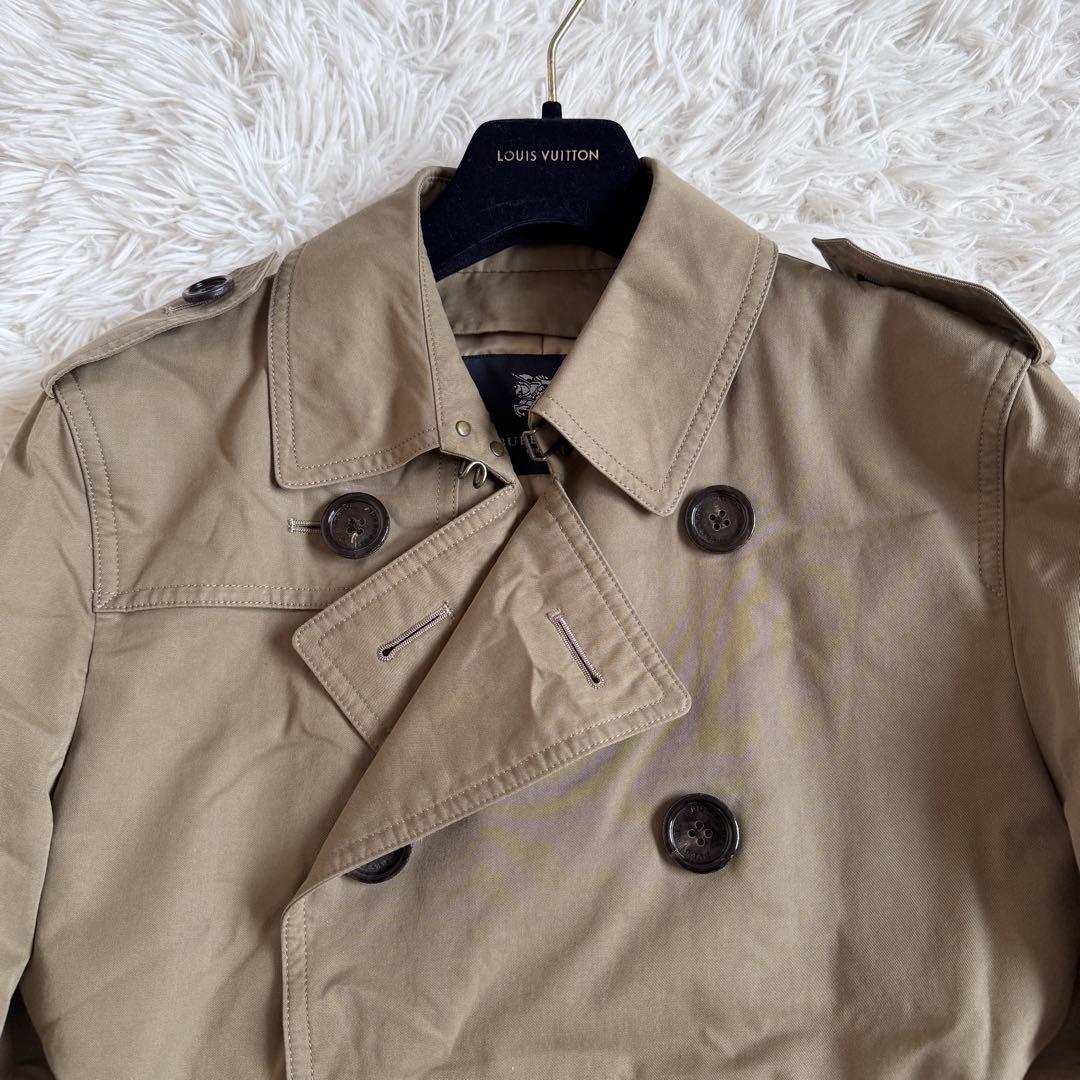 極美品 L相当 バーバリーロンドン トレンチ メガチェック 2way カーキ