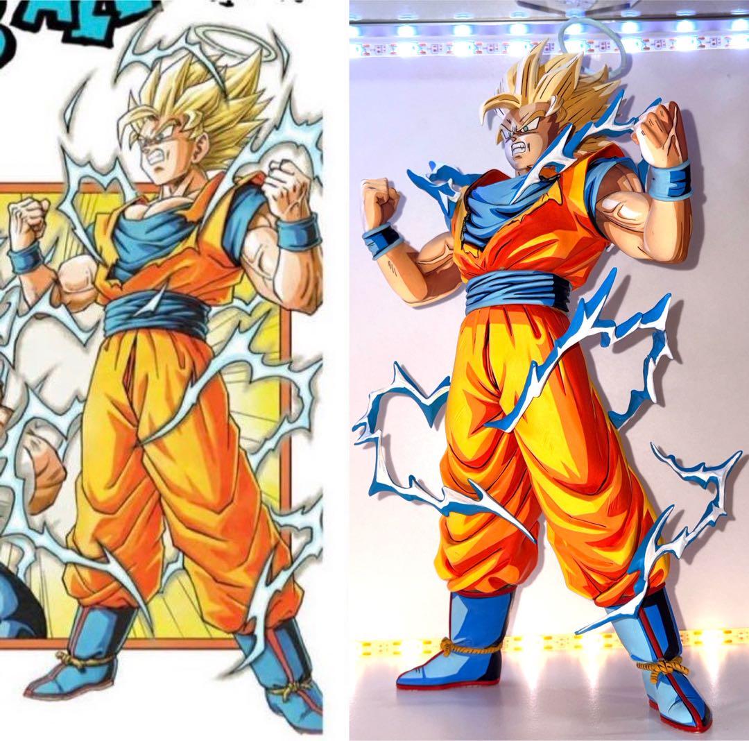 ドラゴンボールZ 超サイヤ人2 孫悟空 二次元彩色 2Dリペイント 約33cm