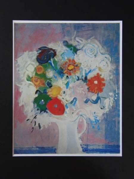 ベルナール・ビガ、花、希少な額装用画集より、美品、新品額装付