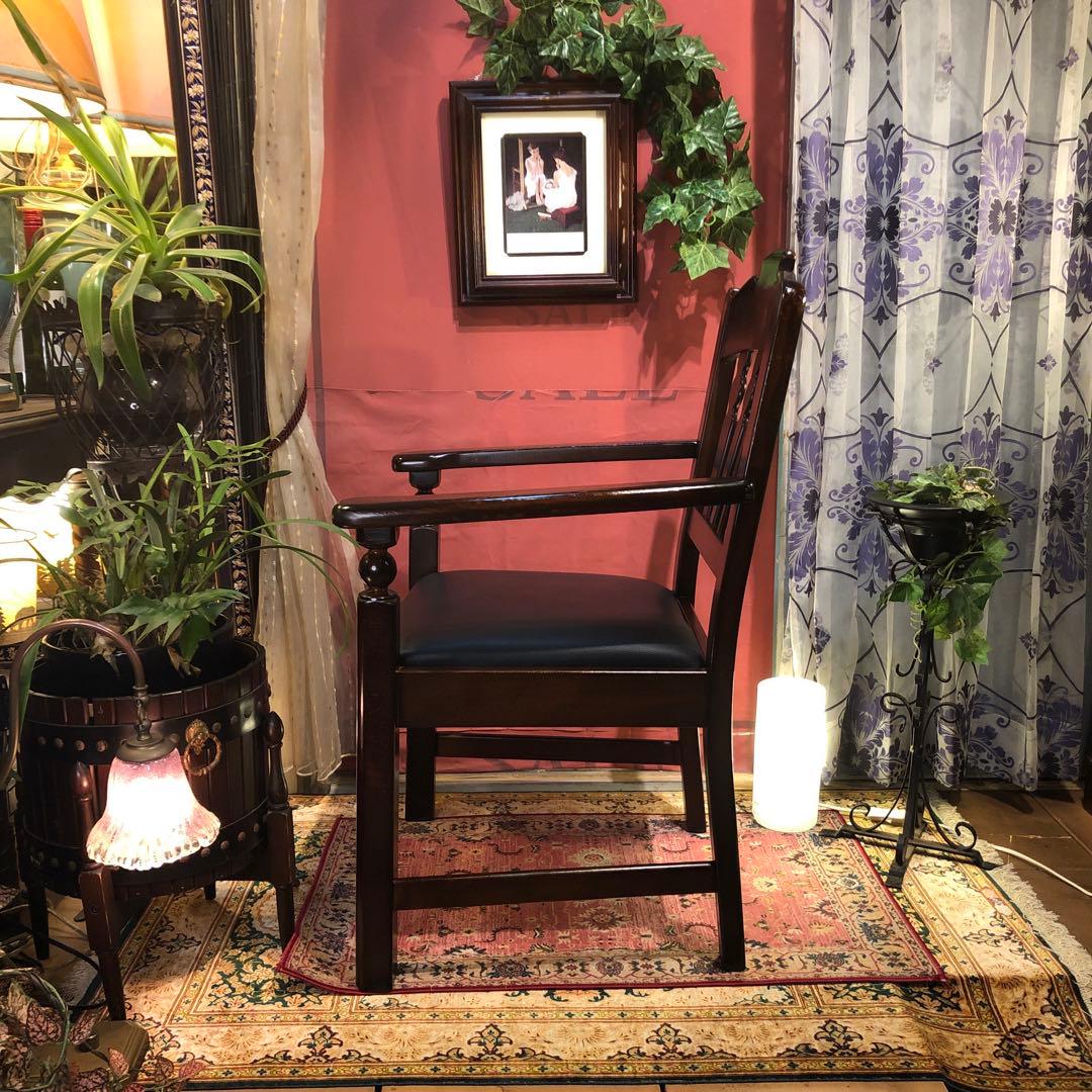 我妻直子 　80’sヴィンテージ ブナ無垢　アンティークアームチェア