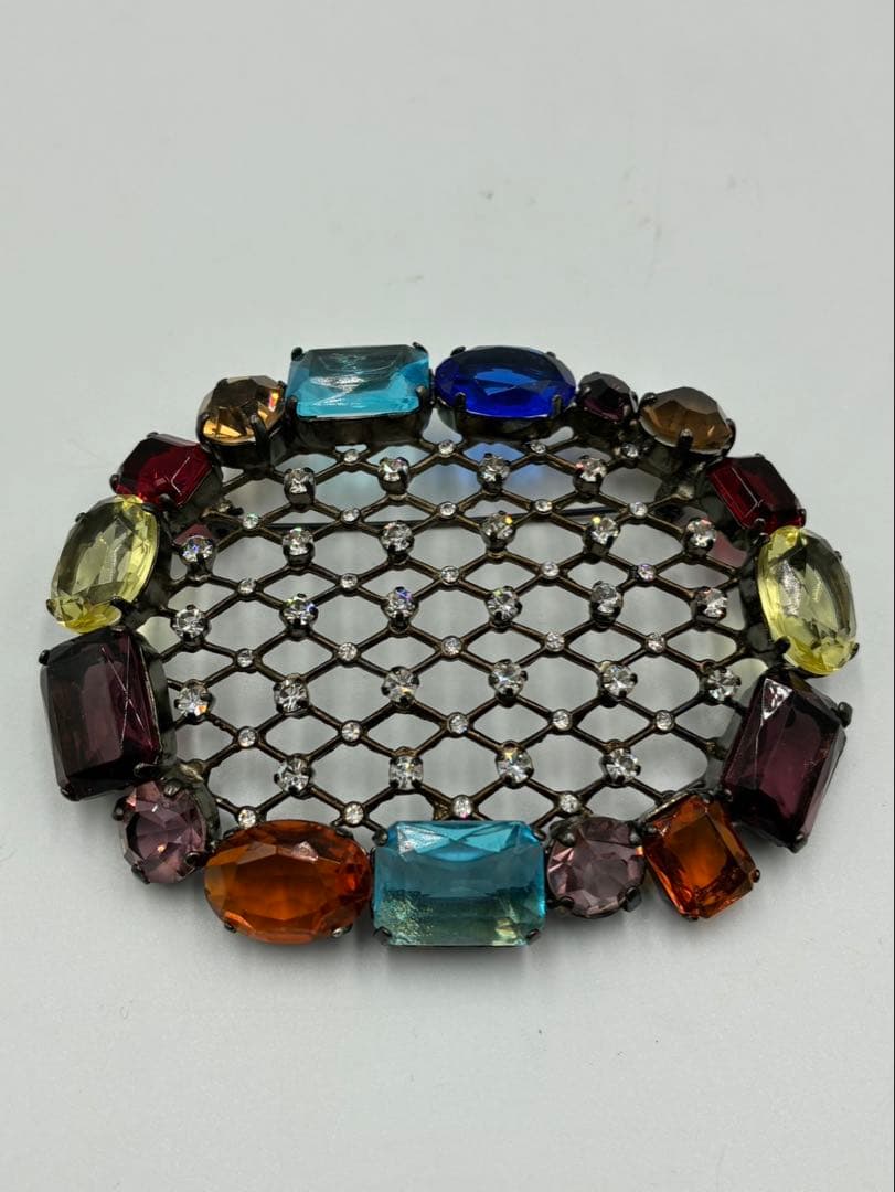 GIORGIO ARMANI ジョルジオ アルマーニ マルチカラー大ぶりブローチ