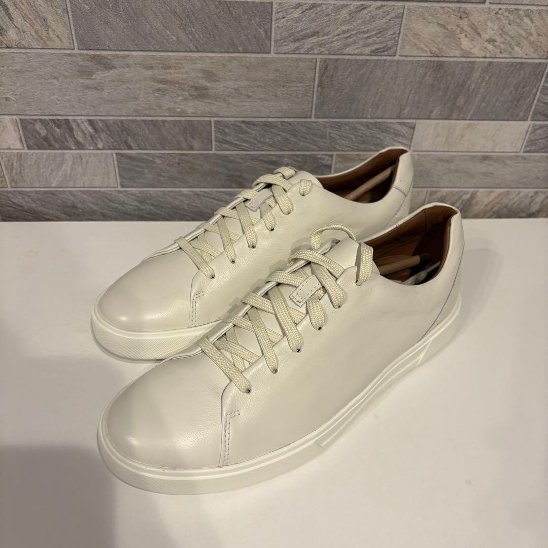 【新品未使用】Clarks アンコスターレススニーカー 本革 ホワイト UK9