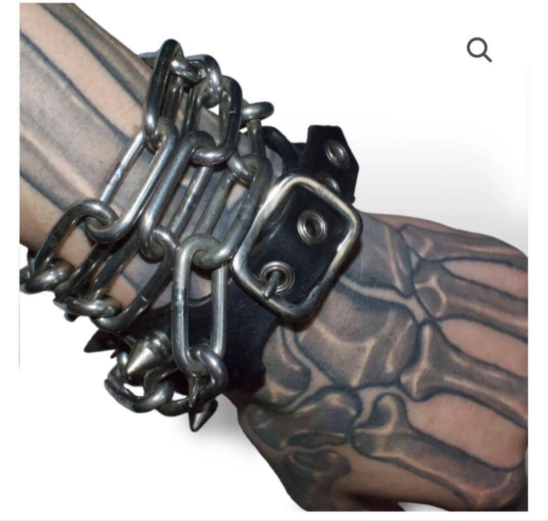 アクセサリー ginzi leather chain band bracelet punk wristband – ginzishop.com
