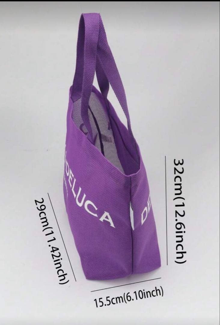 新品未使用☆ ディーン＆デルーカ メッシュトートバッグ パープル M