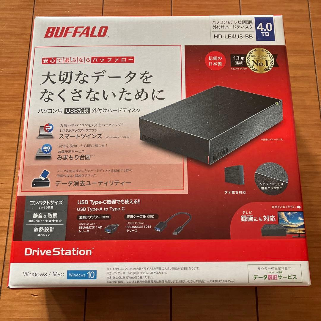 BUFFALO HD-LE4U3-BB 4TB 外付けハードディスク