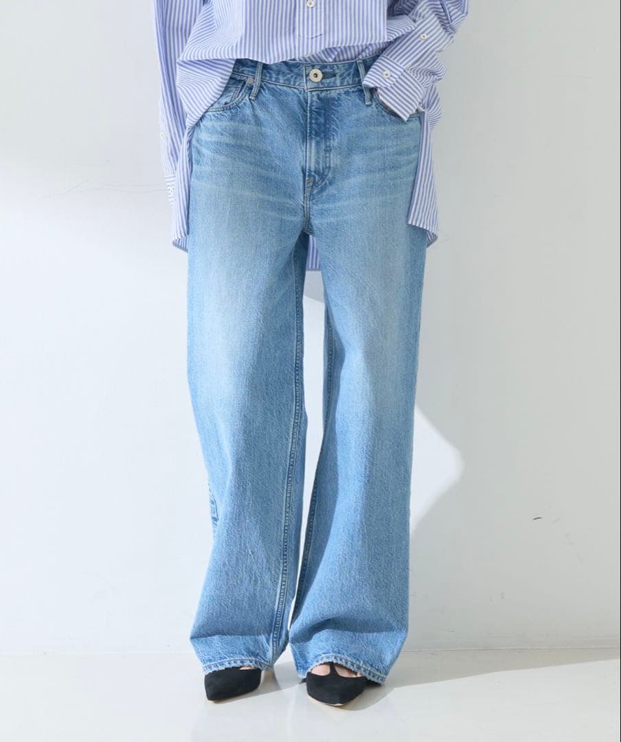 美品！アッパーハイツ THE NIECE MID-RISE FLOW サイズ24 upper hights(アッパーハイツ)｜THE NIECE ワイドストレートデニム