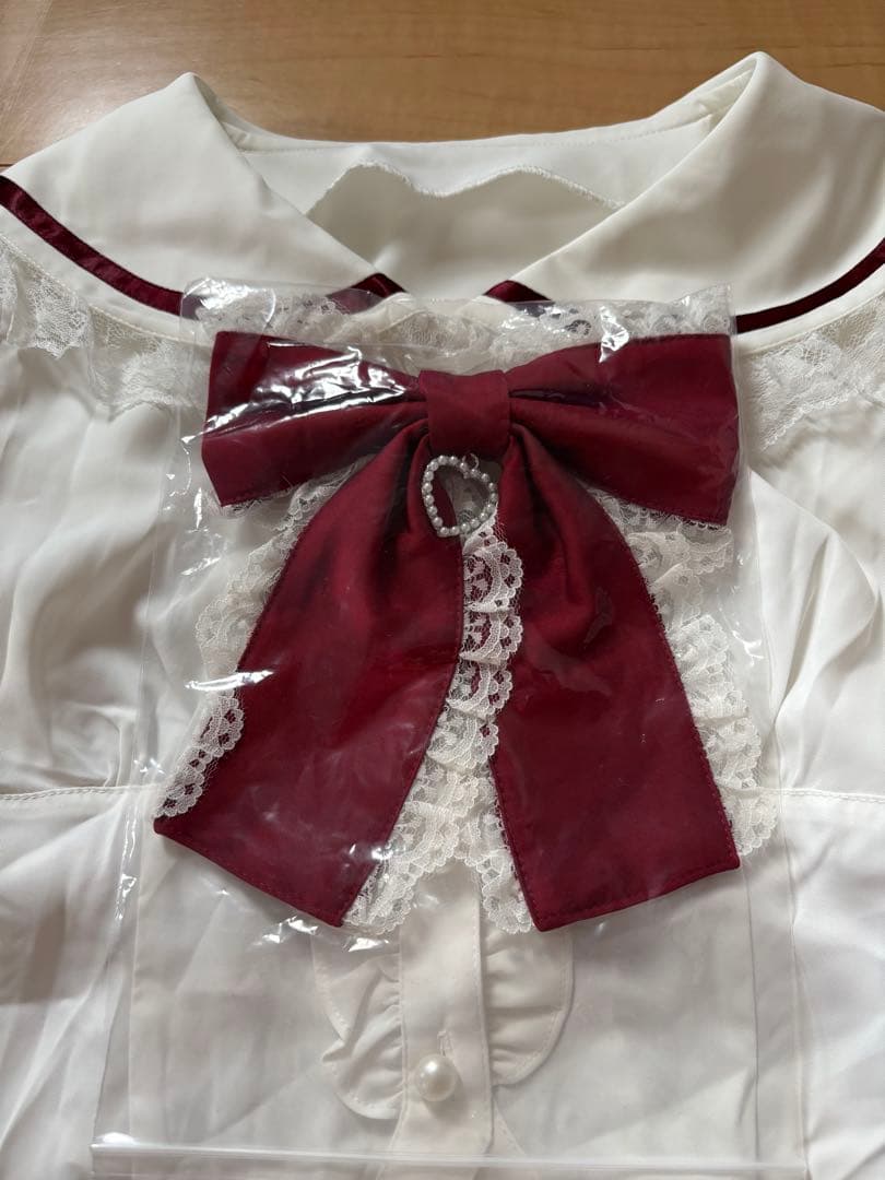 【タグ無し新品未使用】Ank Rouge セーラー襟 ブラウス Ｍサイズ Ank Rouge（アンクルージュ） ブラウス シャツ 安全ピンセーラー