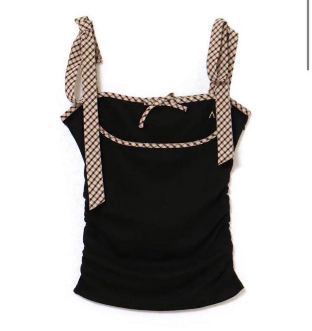 トップス andmary Alice check ribbon tops