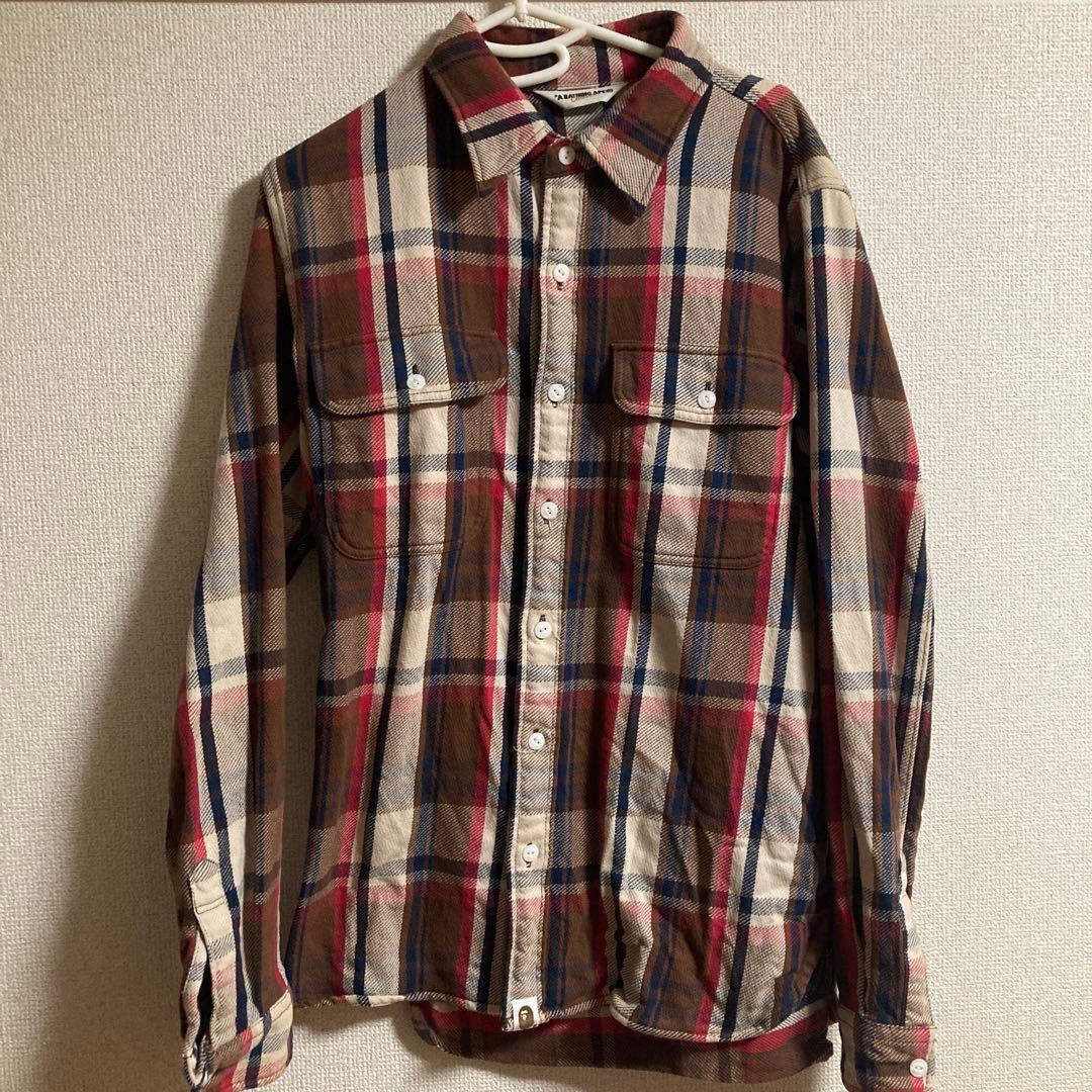 アベイシングエイプラブジェネネルシャツ 初期 A BATHING APE エイプ ラブジェネチェック シャツ ネルシャツ