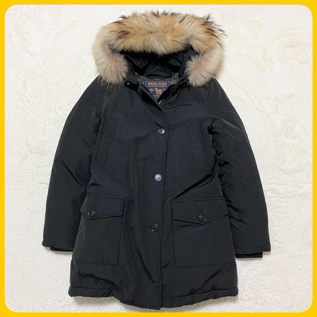 美品 WOOLRICH アークティックパーカ XS ダウン コート ファー 黒 ウールリッチ アークティックパーカ ダウンコート レディース