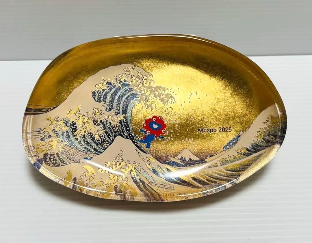 完売品・新品】大阪万博 ミャクミャク 箔名画 北斎 ガラストレー