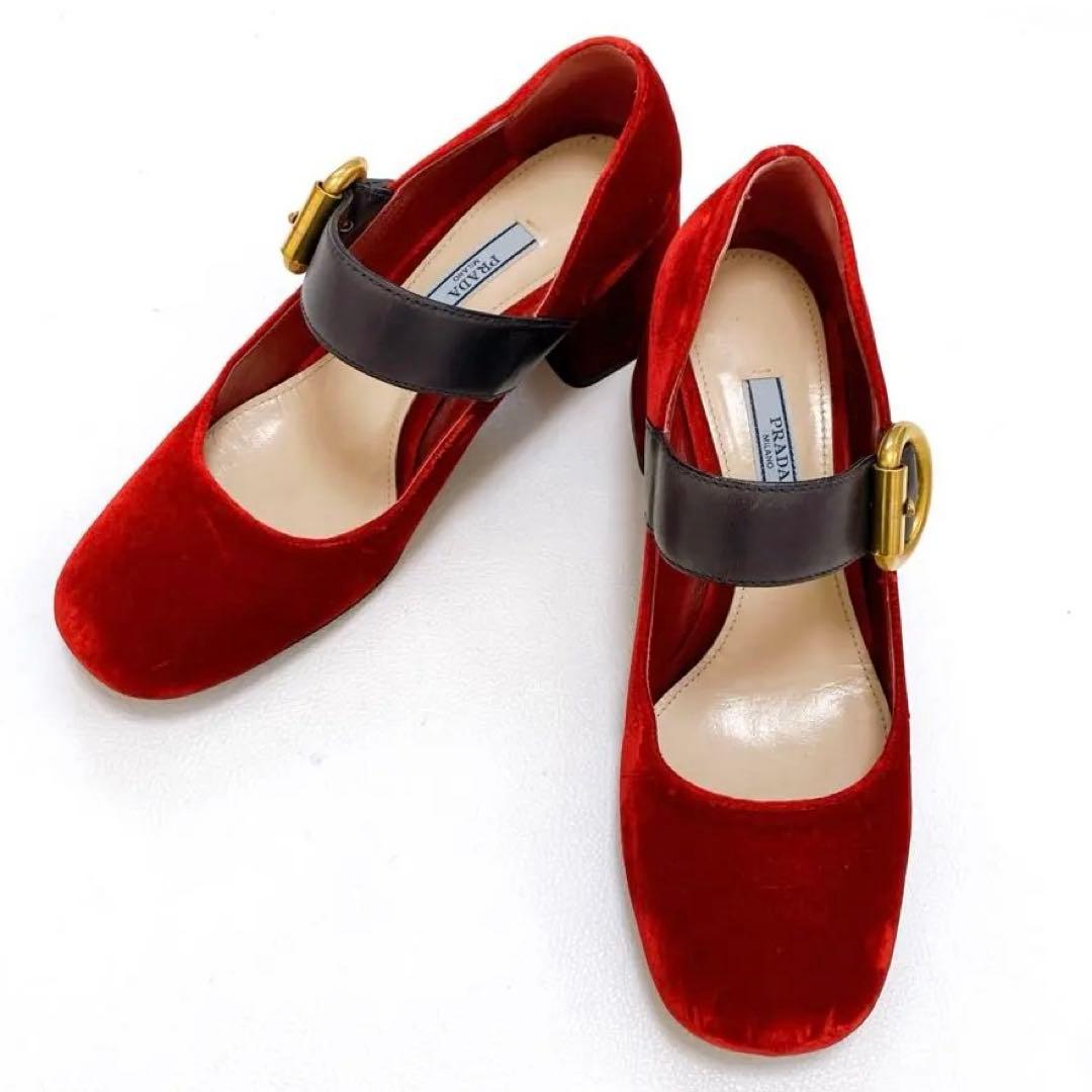 NY VINTAGE 専用 PRADA プラダ メリージェーン チャンキーヒール