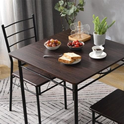 ダークブラウン】ダイニングテーブル ダイニングセット　ダイニング3点セット