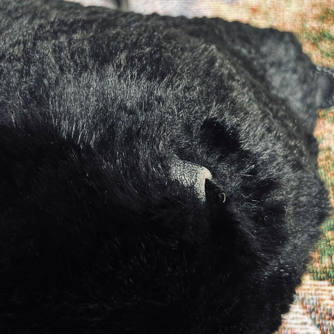 希少”ロンシャン プリアージュ ラビットファーハンドバッグ 黒色