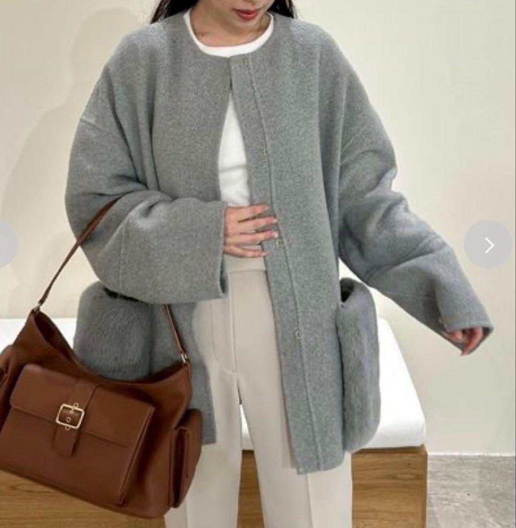 ミラオーウェン　2wayファーポケットリバーコート　1