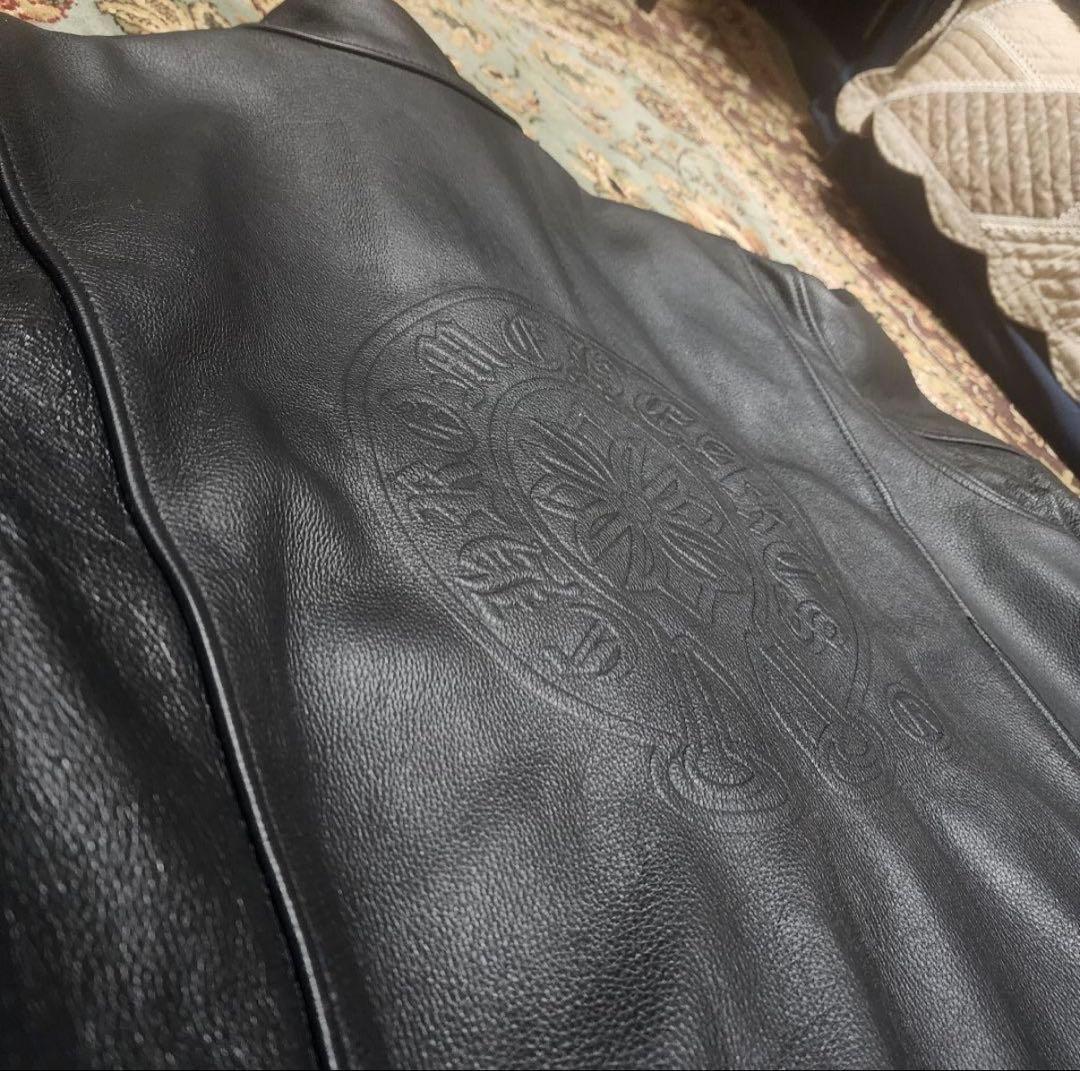 韓国製 クロスモチーフ レザージャケット M シングルライダース