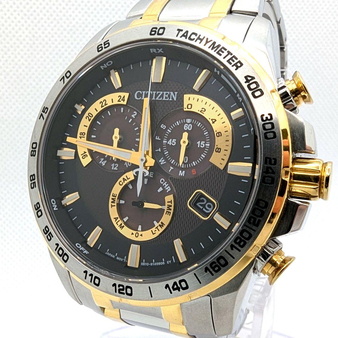 【稼働】CITIZEN アテッサ エコドライブ クロノグラフ コンビ 腕時計