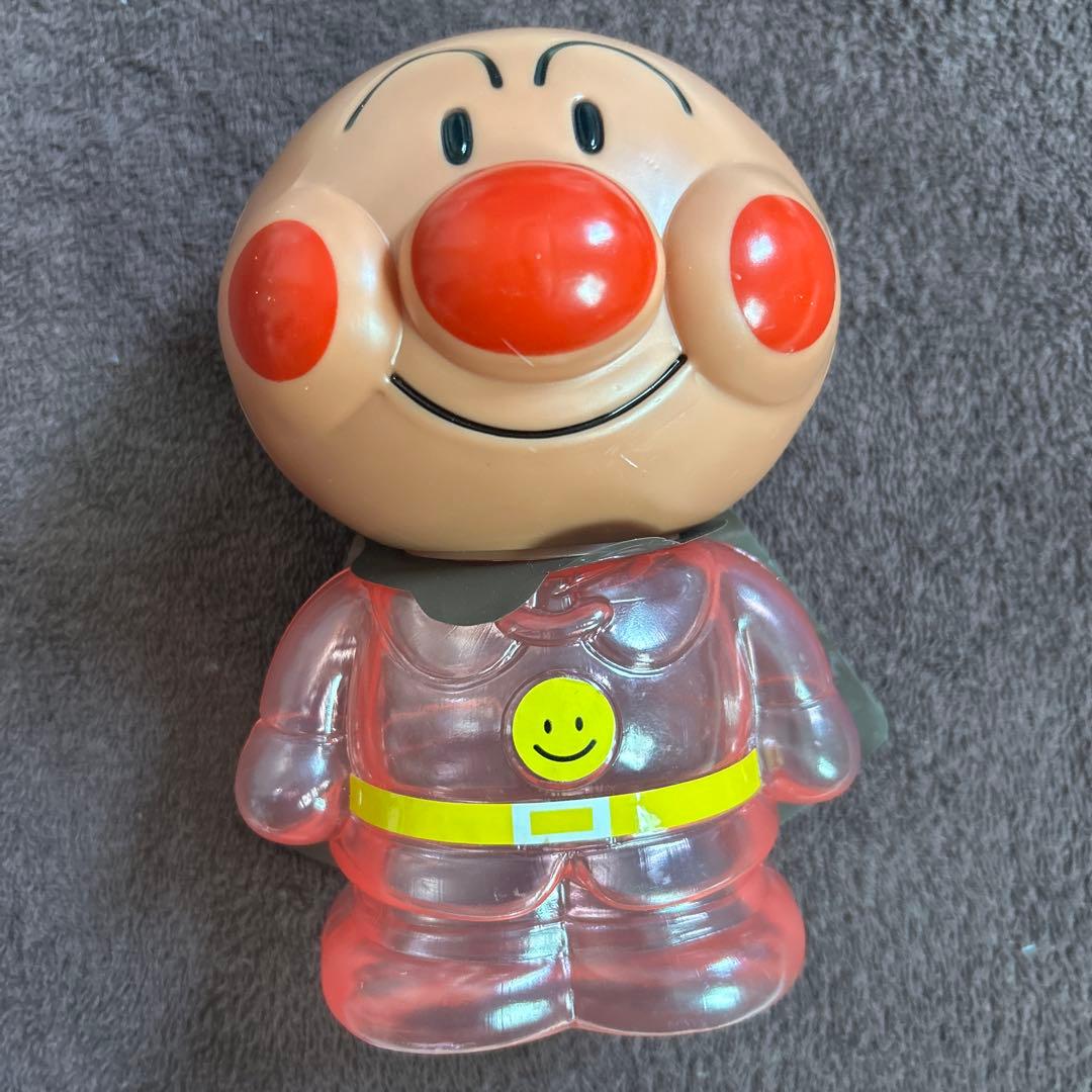 レトロ　不二屋　アンパンマン　キャンディーポット　貯金箱　マント付きフィギュア大