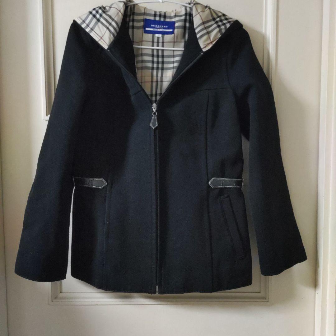 美品バーバリーブルーレーベルジャケットコート裏地ノバチェック　フーデッド　38M