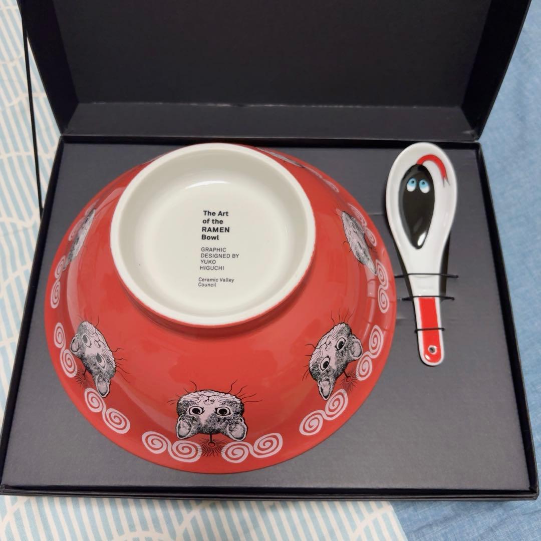 未使用品】ヒグチユウコ ラーメンどんぶり 美濃焼き レンゲ