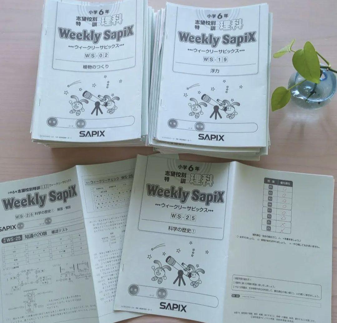 sapix 6年 理科 ウィークリーサピックス 知識の総完成 記述の総復習