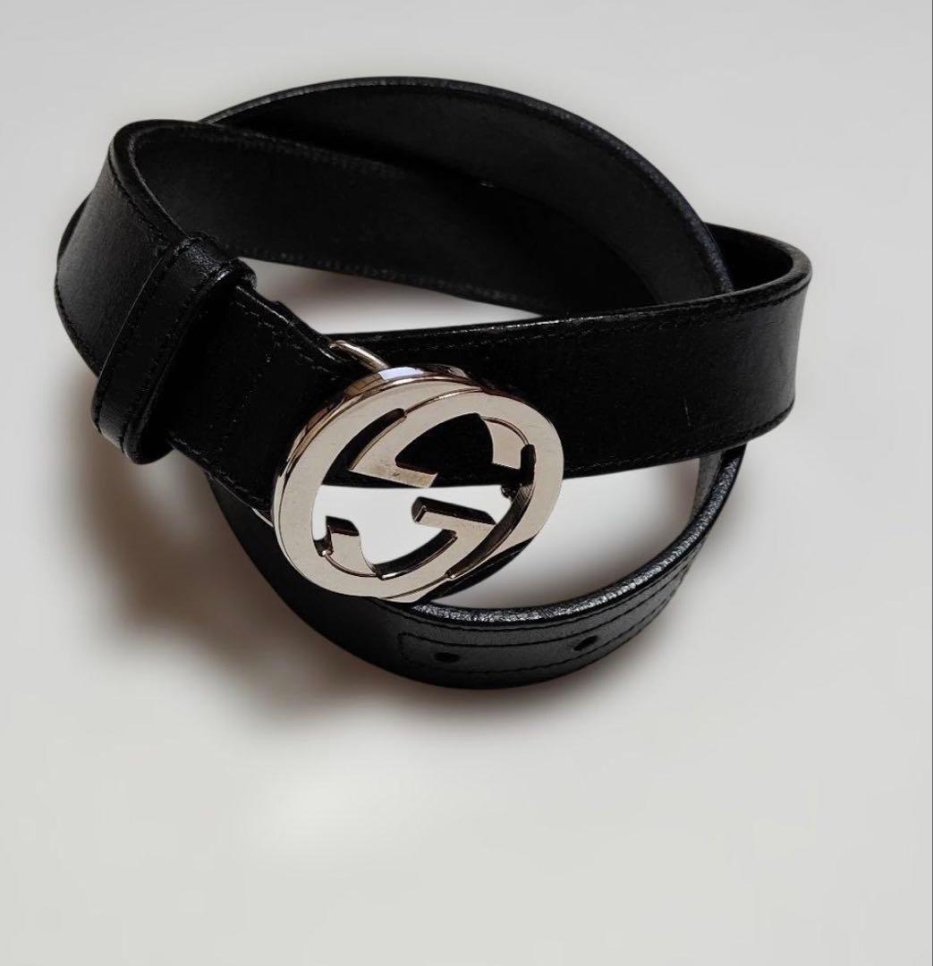 GUCCIブラックレザー ベルト ロゴバックル 楽天市場】GUCCI グッチメンズレザーベルト ブラックインター