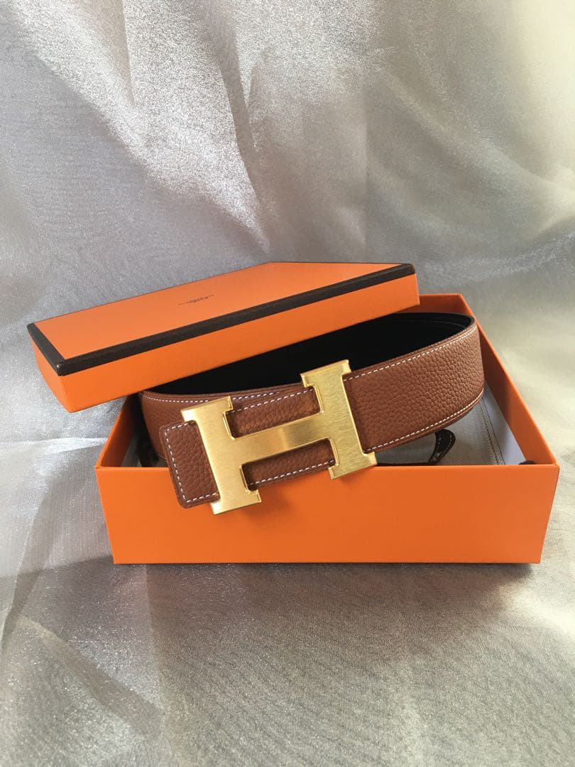 工場 直営 店ファッション - HERMES エルメス リバーシブルベルト H