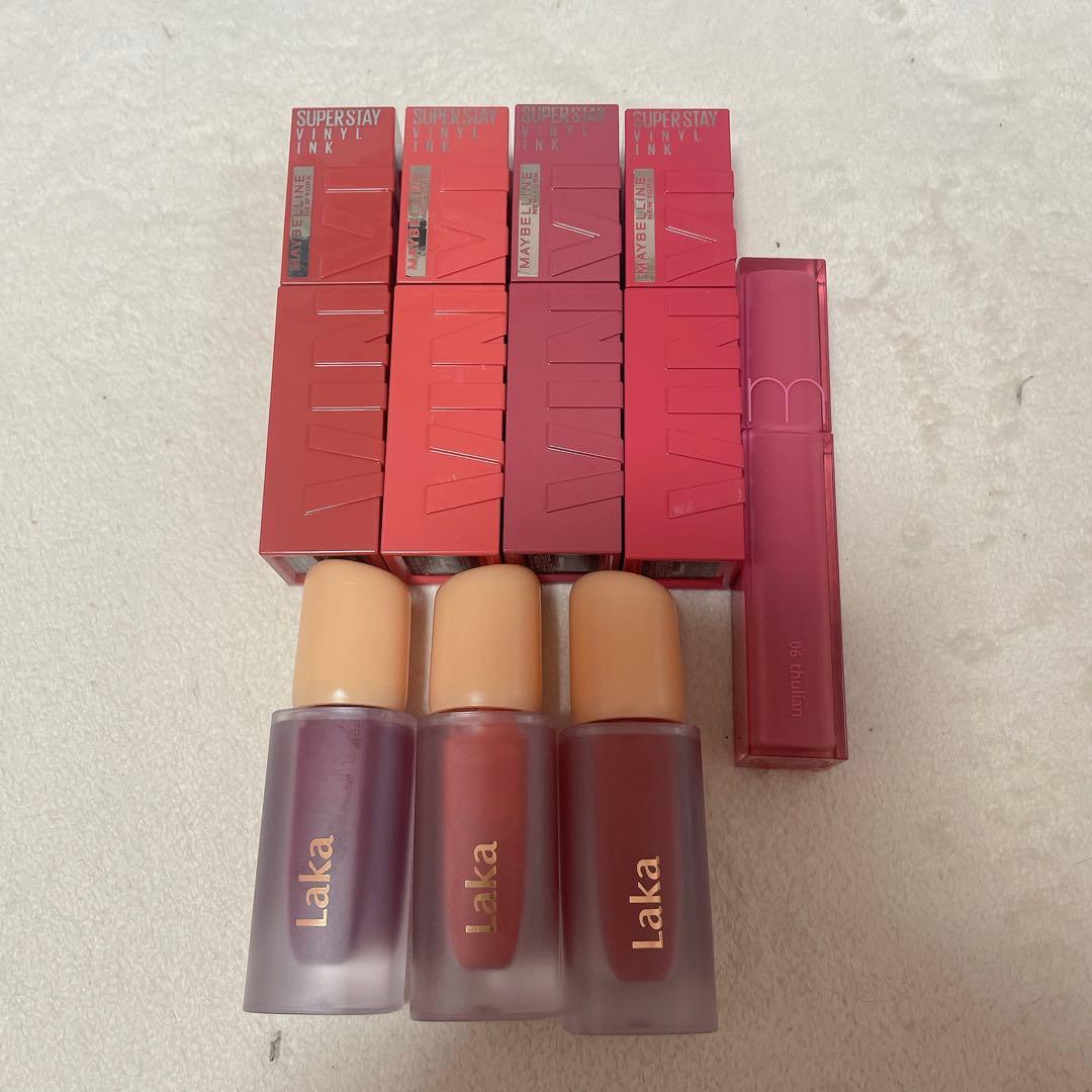 リップグロス ティントセット 8本 Maybelline Laka ロムアンド
