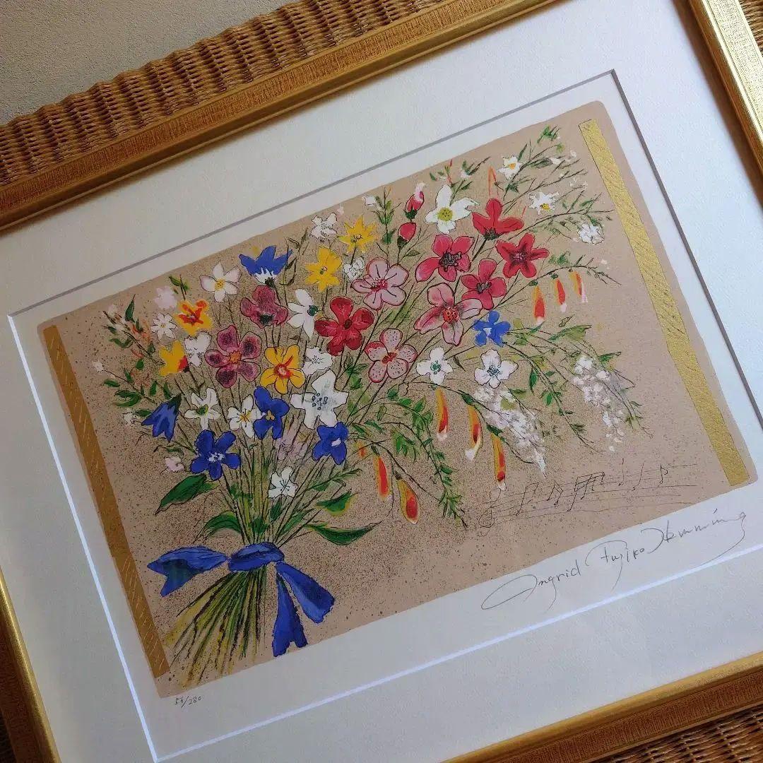 フジコ・ヘミング フジ子ヘミング リトグラフ 版画 花束 - メルカリ