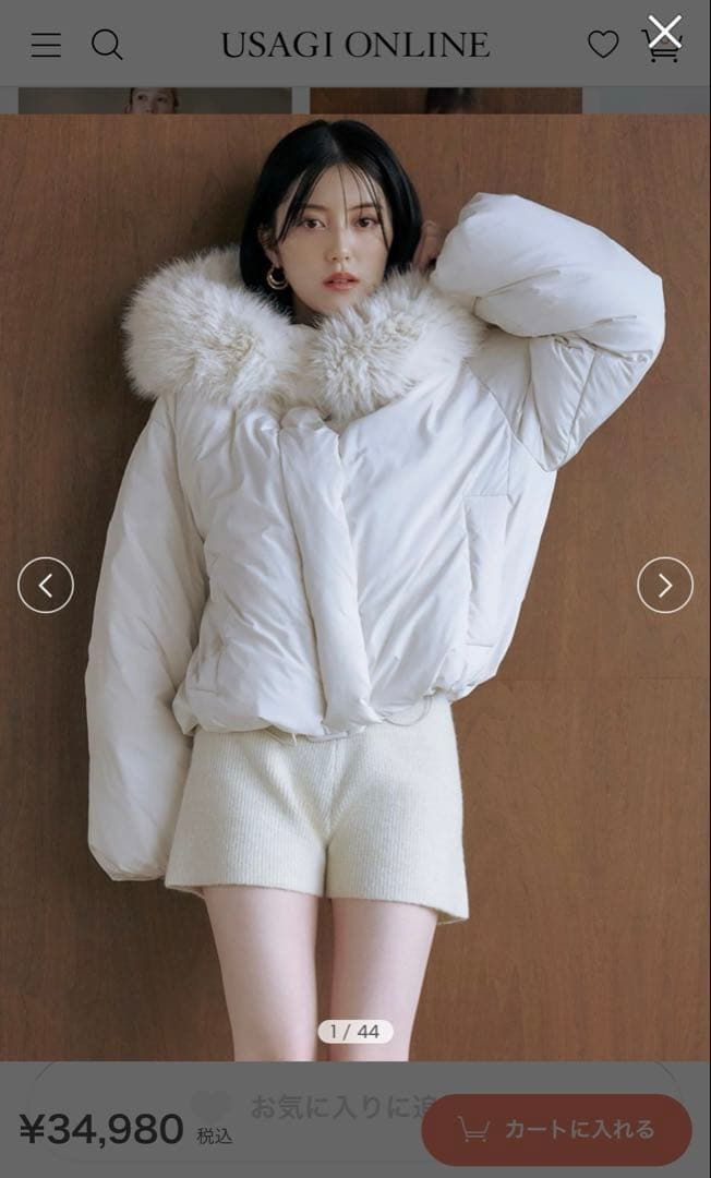 SNIDEL 西川フードファーショートダウン - メルカリ