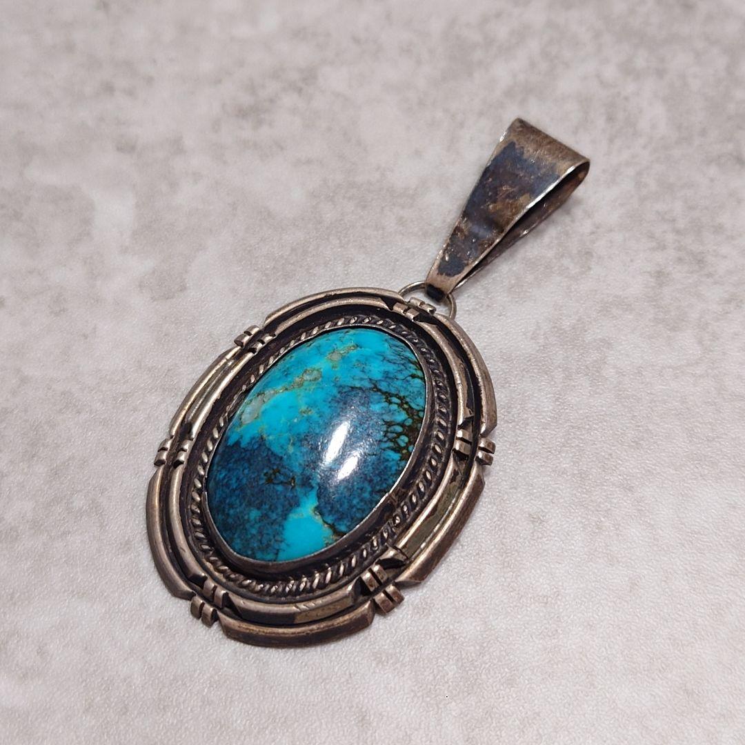 NAVAJO ナバホ RITA JOUCHINE ターコイズネックレス 大判