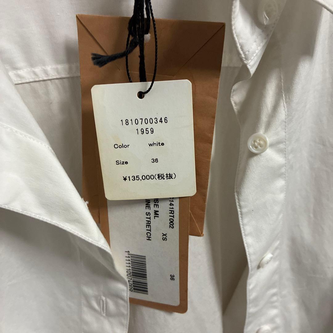 ほぼ新品 ALAiA ポップラインストレッチシャツXS 白 36 C99329489