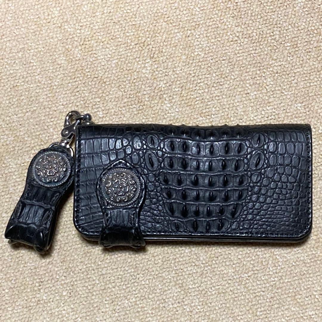 【極美品】ファニー製ライダースワレット　長財布　クロコダイル