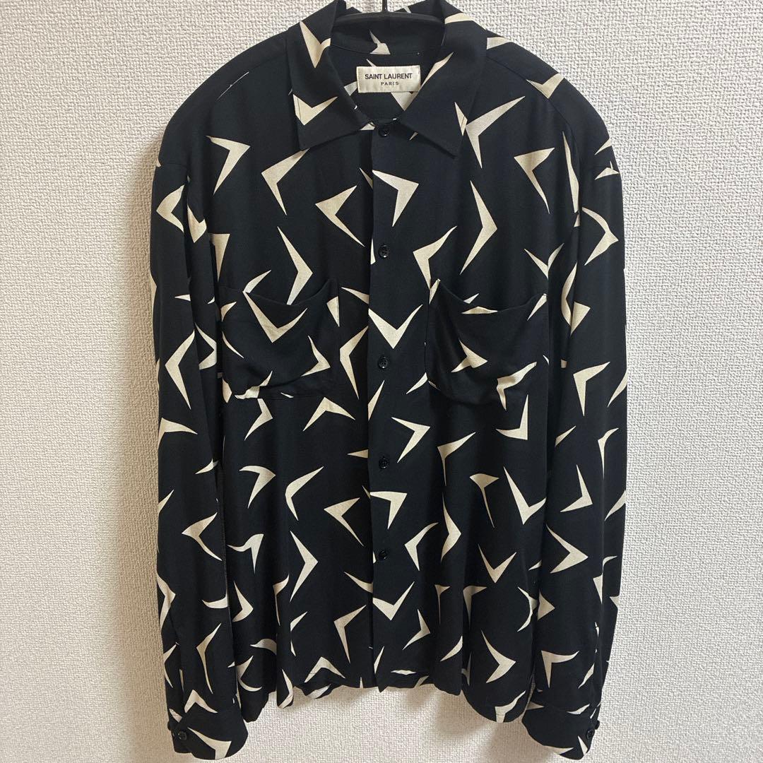 SAINT LAURENT長袖シルクシャツ - メルカリ