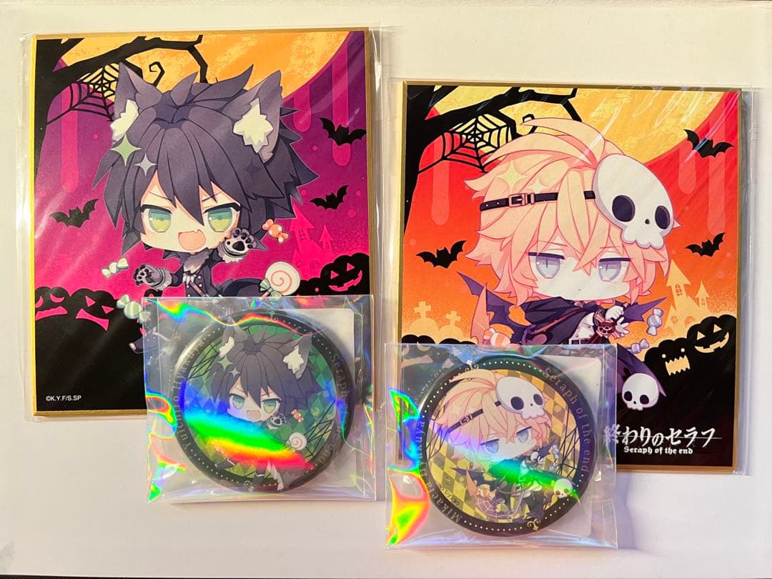 終わりのセラフ　dmm スクラッチ　ミカエラ　優一郎　色紙　バッジ　セット