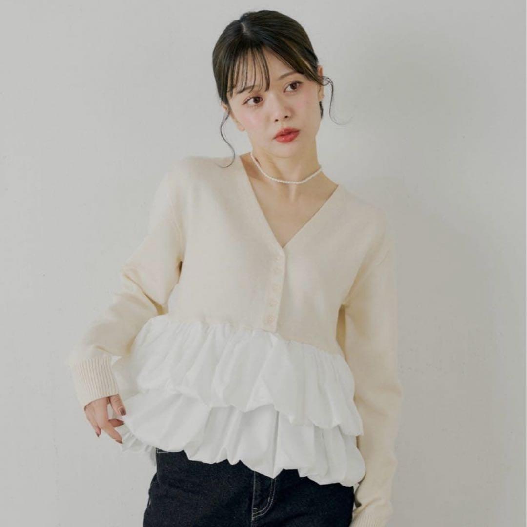 chico フリルドッキングチュニック