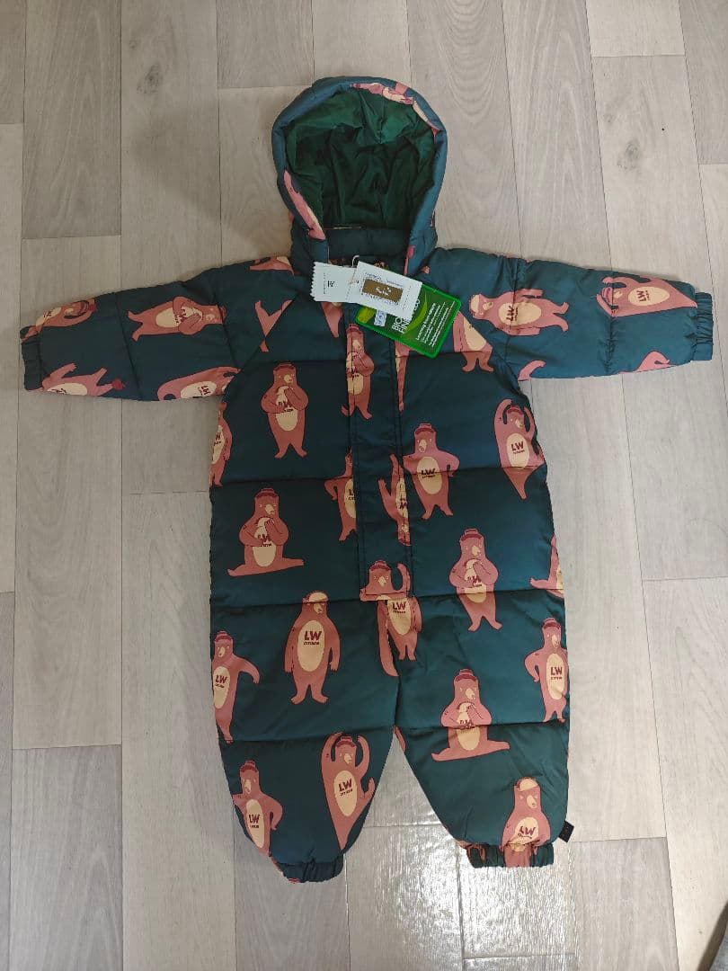 ​【新品】TINYCOTTONS 撥水 くま ジャンプスーツ 12M